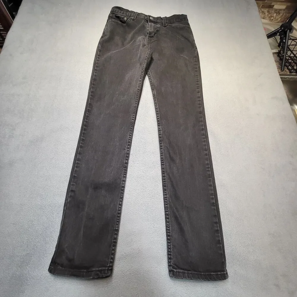 Levi's 511 Jeans Mens 30x32 Black Slim Straight Leg Stretch Distressed